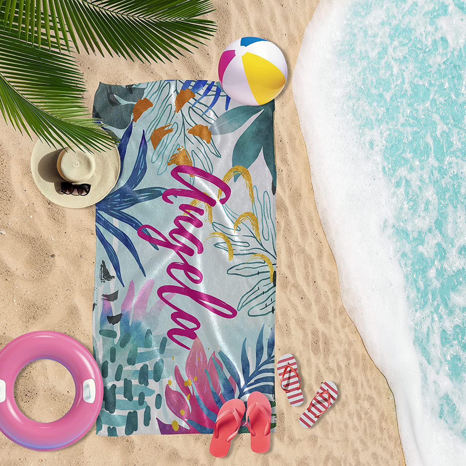 Floral Personalized Tropical Beach Towels Suitable for All Ages