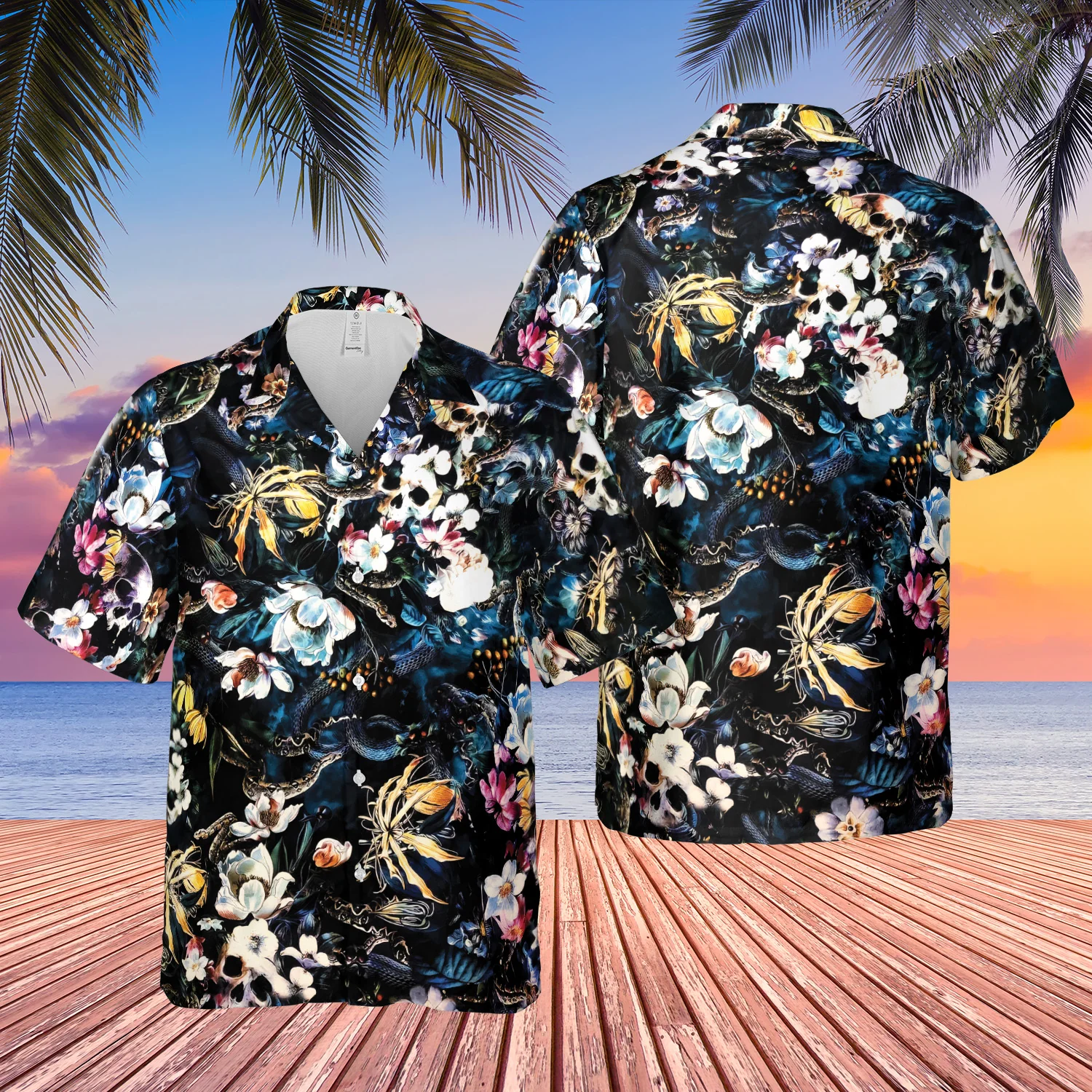 Floral Skull Aloha Trendy Hawaiian Shirts, Skull Trendy Hawaiian Shirt For Skull Lovers, Hawaii Shirt Men