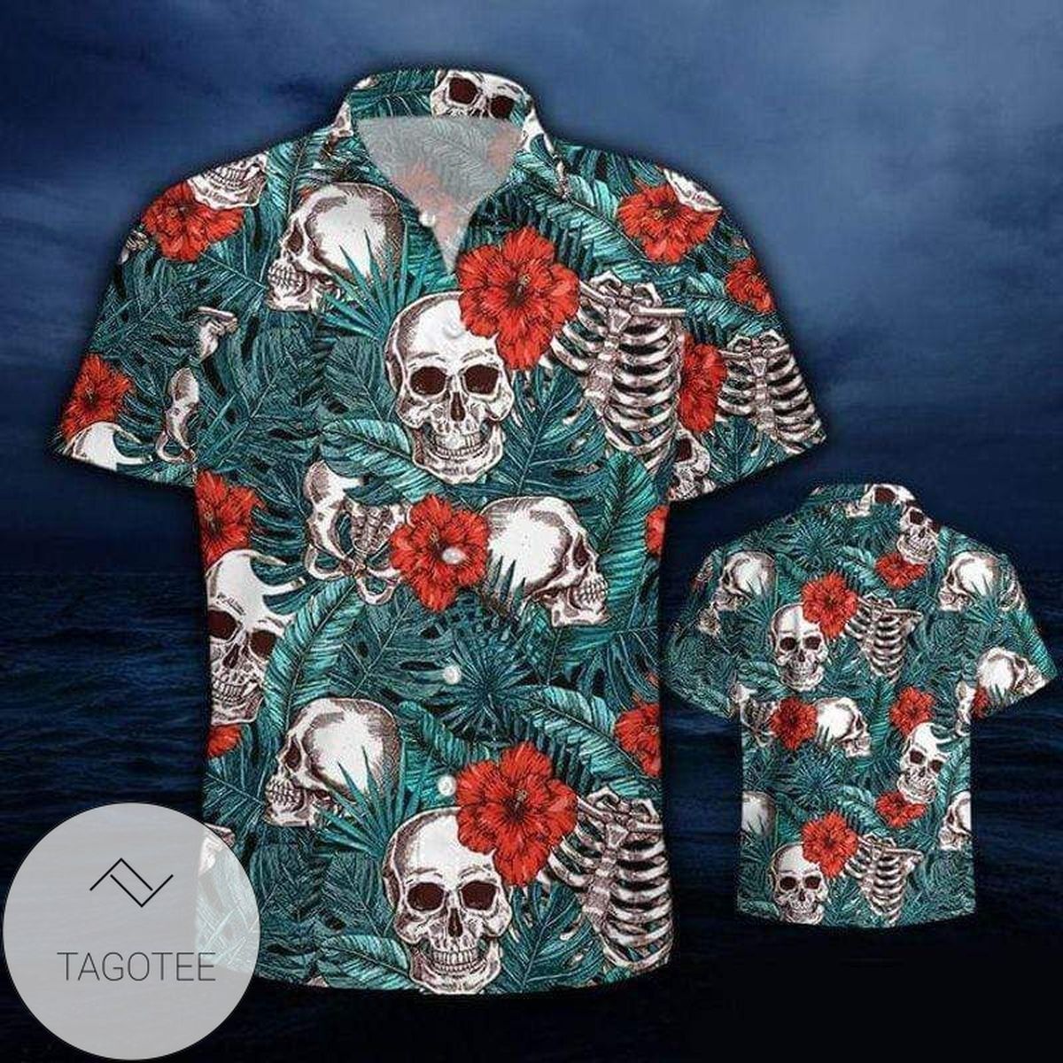 Floral Skull Summer Vibe Rose Tropical Hawaiian Shirts