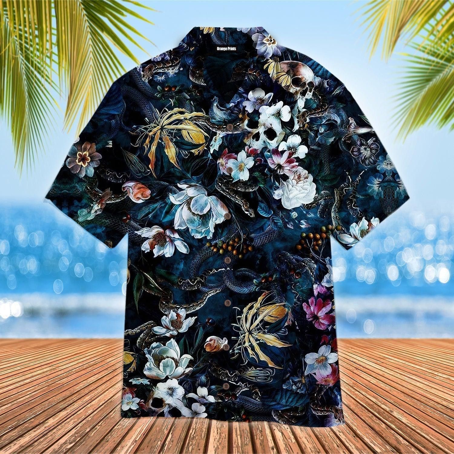 Floral Skull Trendy Hawaiian Shirt For