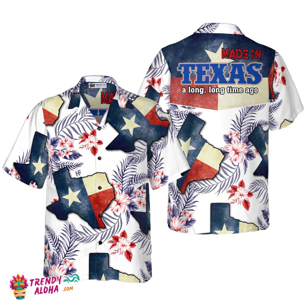 Floral Texas Hawaiian Shirt For Men, Made In A Long Time Ago Texas State Shirt, Proud Texas Flag Shirt For Men Floral Texas Hawaiian Shirt For Men, Made In A Long Time Ago Texas State Shirt, Proud Texas Flag Shirt For Men