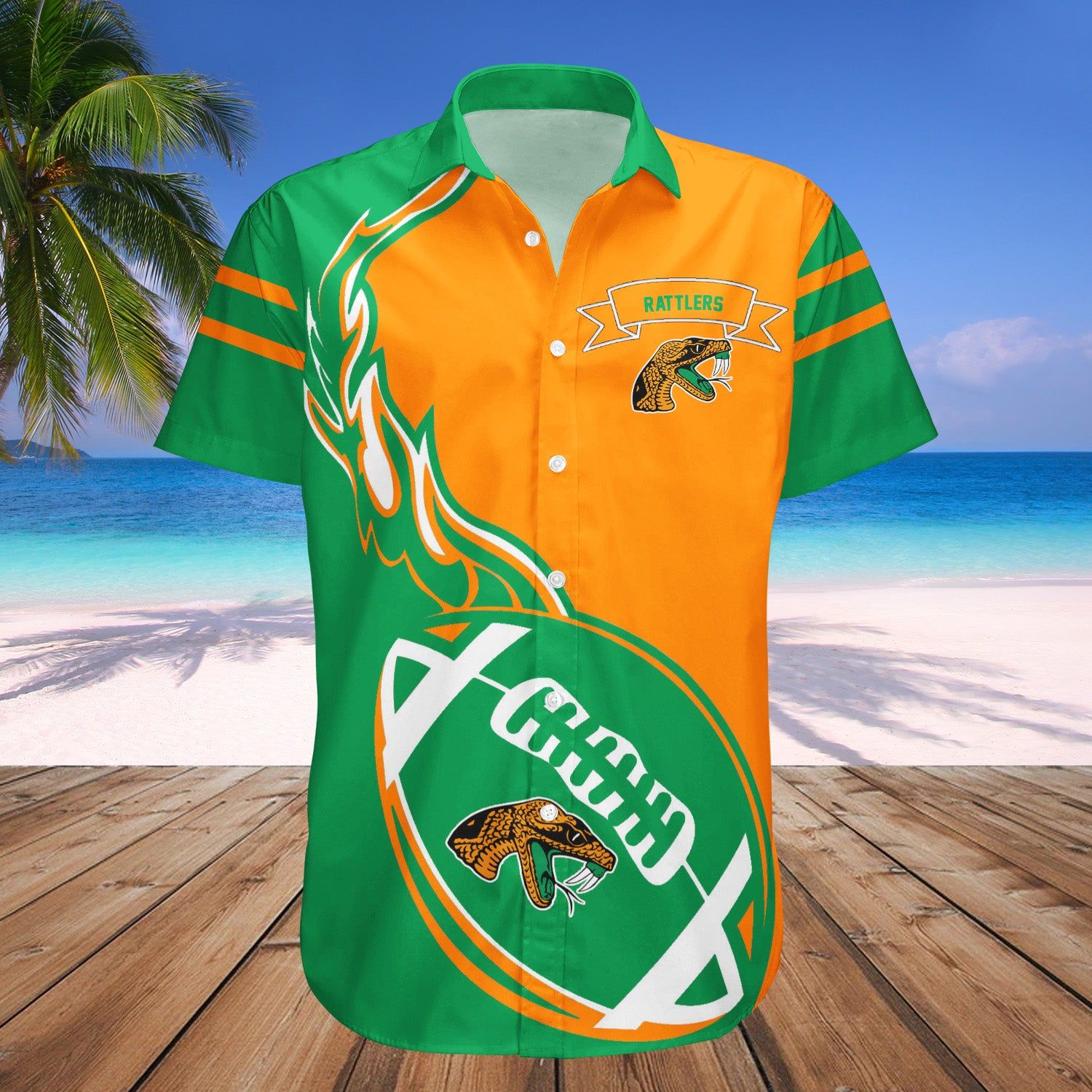 Florida A_M Rattlers Hawaii Shirt Flame Ball – NCAA