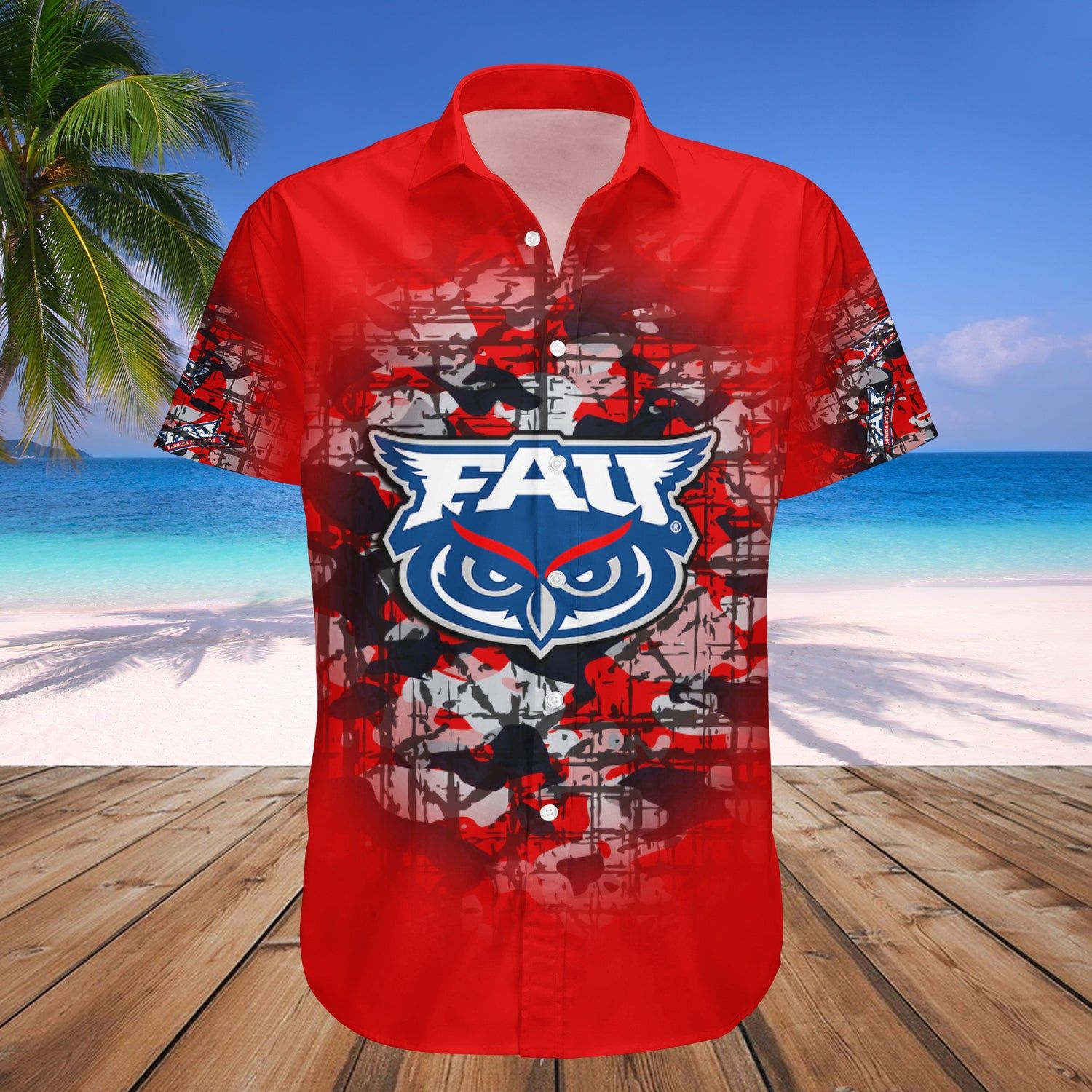 Florida Atlantic Owls Hawaii Shirt Camouflage Vintage – NCAA