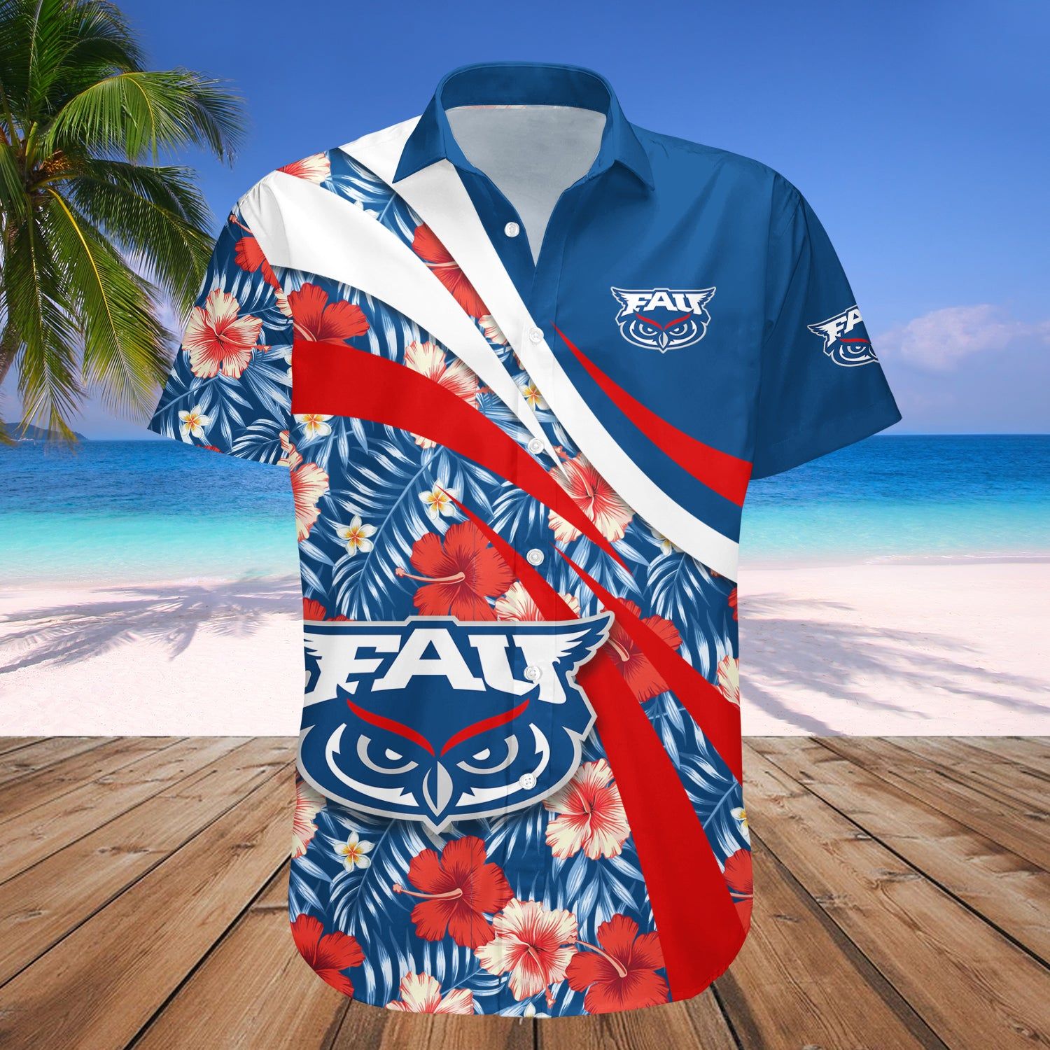 Florida Atlantic Owls Hawaii Shirt Hibiscus Sport Style – NCAA