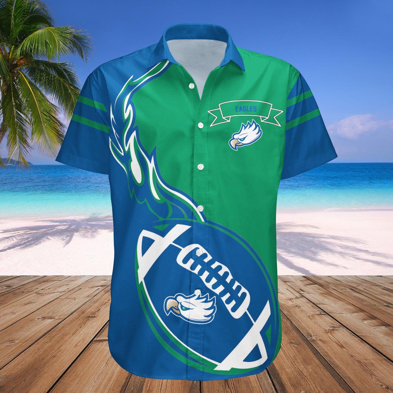 Florida Gulf Coast Eagles Hawaii Shirt Flame Ball – NCAA