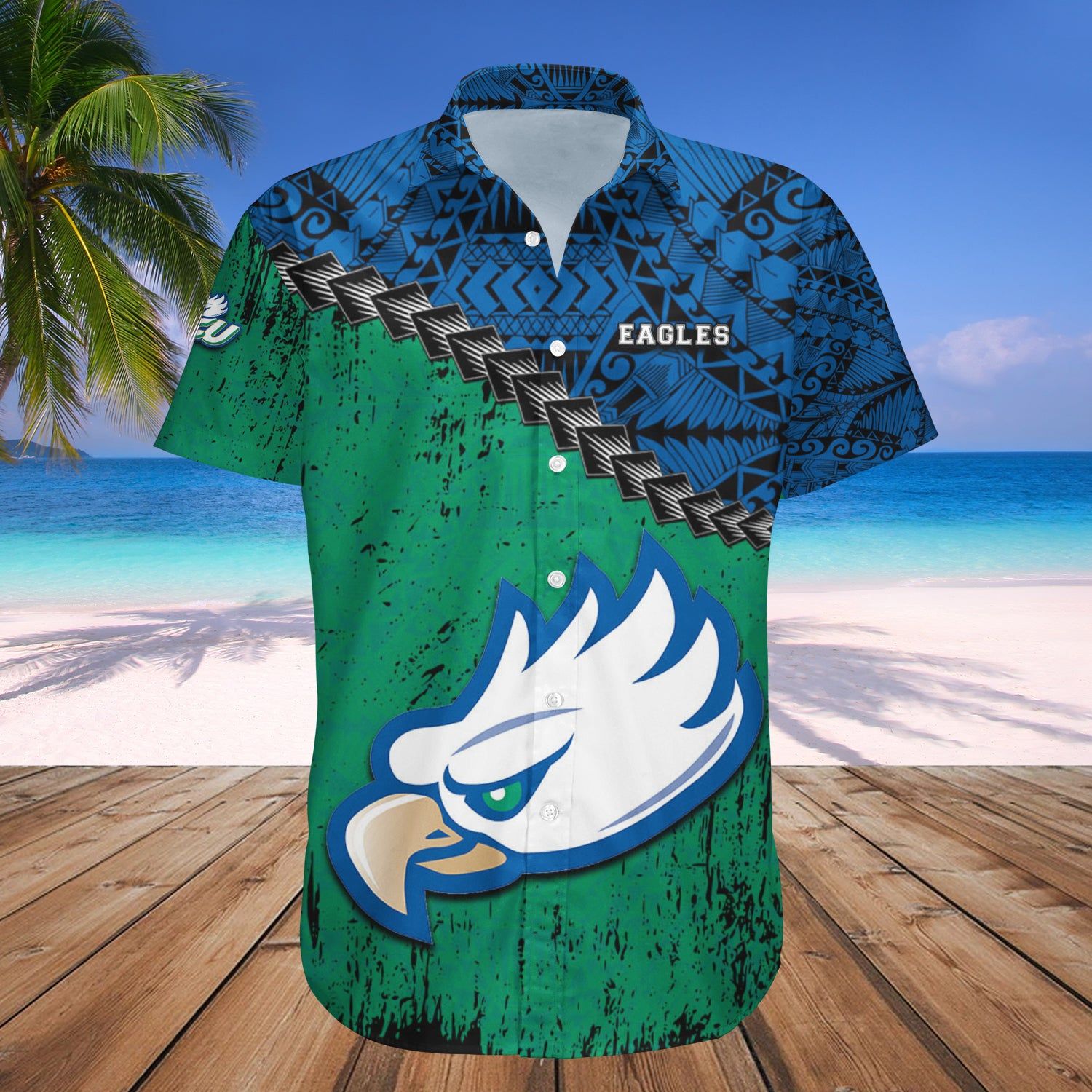 Florida Gulf Coast Eagles Hawaii Shirt Grunge Polynesian Tattoo – NCAA