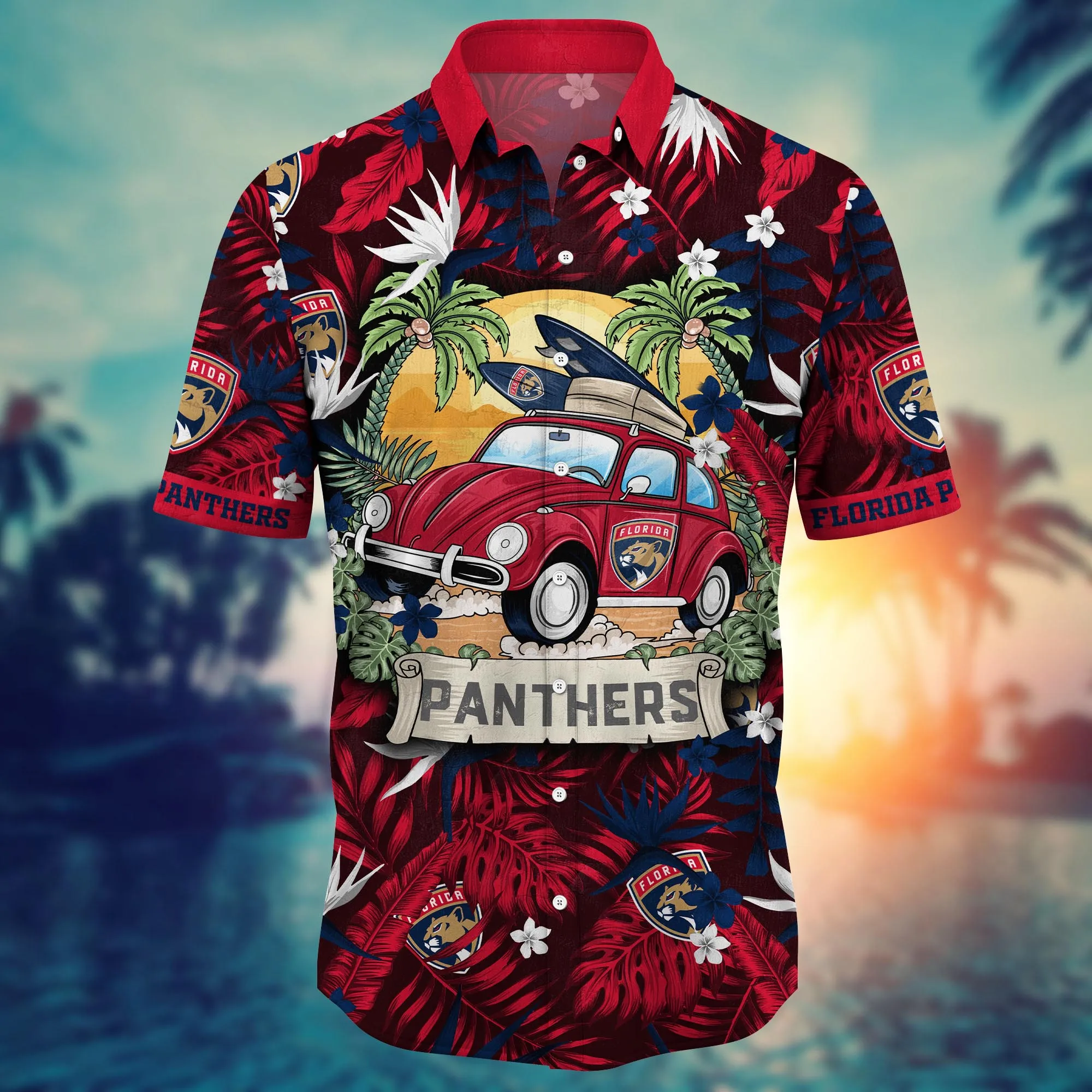 Florida Panthers NHL Hawaiian Shirt Ocean Wavestime Aloha Shirt