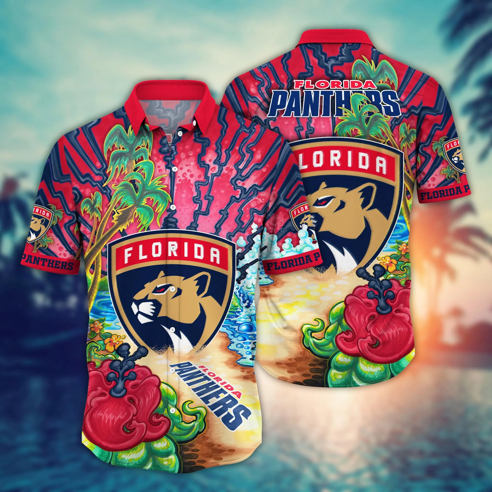 Florida Panthers NHL Hawaiian Shirt Parasolstime Aloha Shirt Florida Panthers NHL Hawaiian Shirt Parasolstime Aloha Shirt