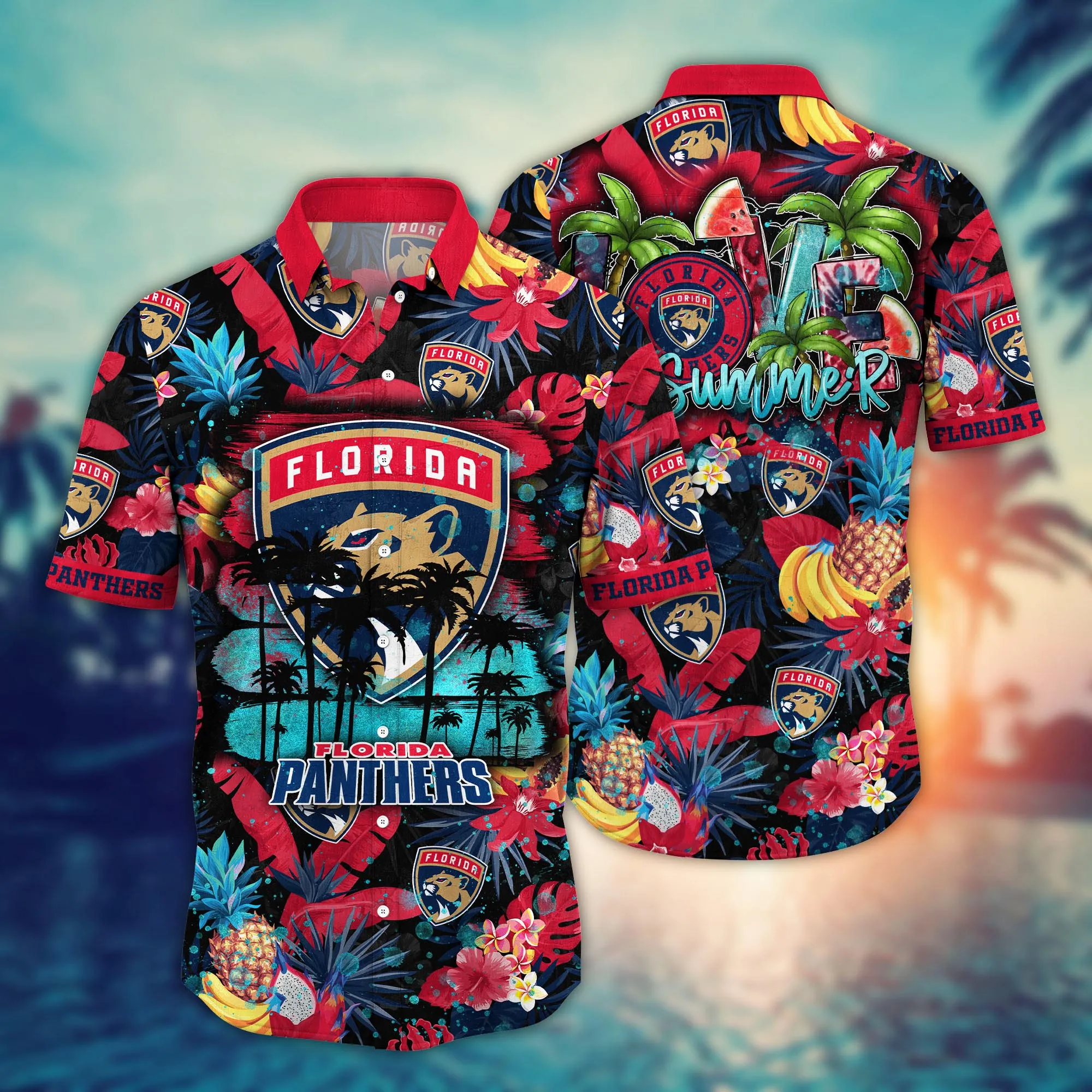 Florida Panthers NHL Hawaiian Shirt Water Sportstime Aloha Shirt Florida Panthers NHL Hawaiian Shirt Water Sportstime Aloha Shirt