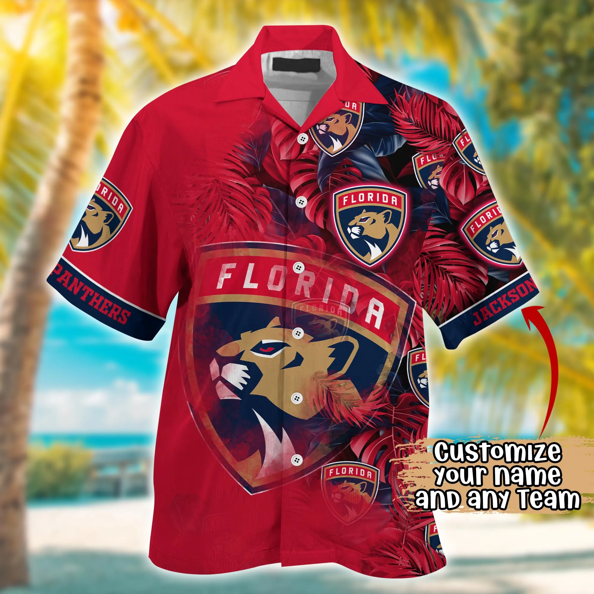 Florida Panthers NHL Summer Hawaii Shirt And Tshirt Custom Aloha Shirt