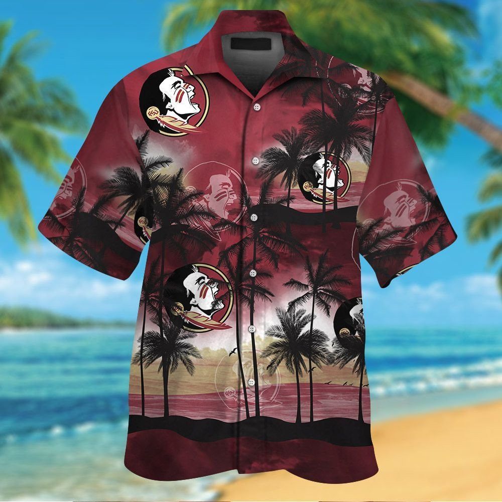 Florida State Seminoles Short Sleeve Button Up Tropical Hawaiian Shirt VER01