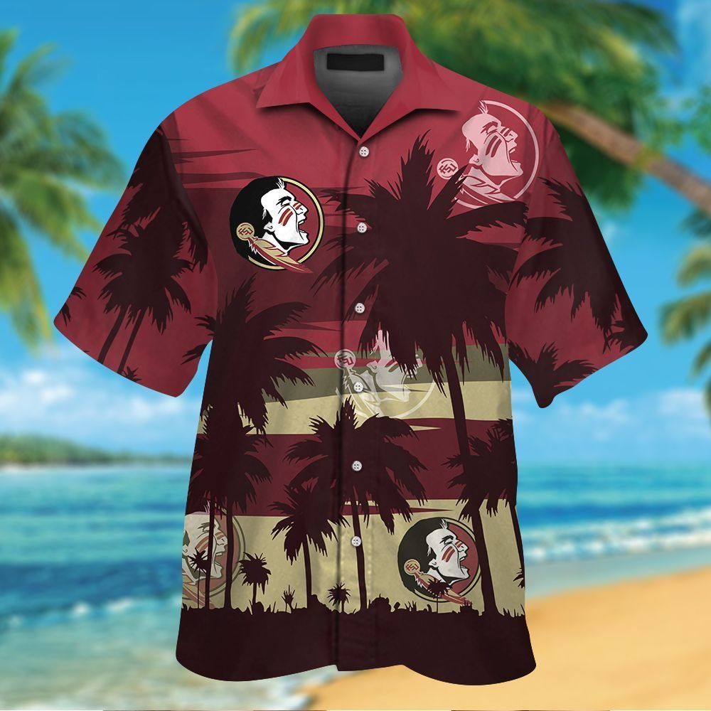 Florida State Seminoles Short Sleeve Button Up Tropical Hawaiian Shirt VER010
