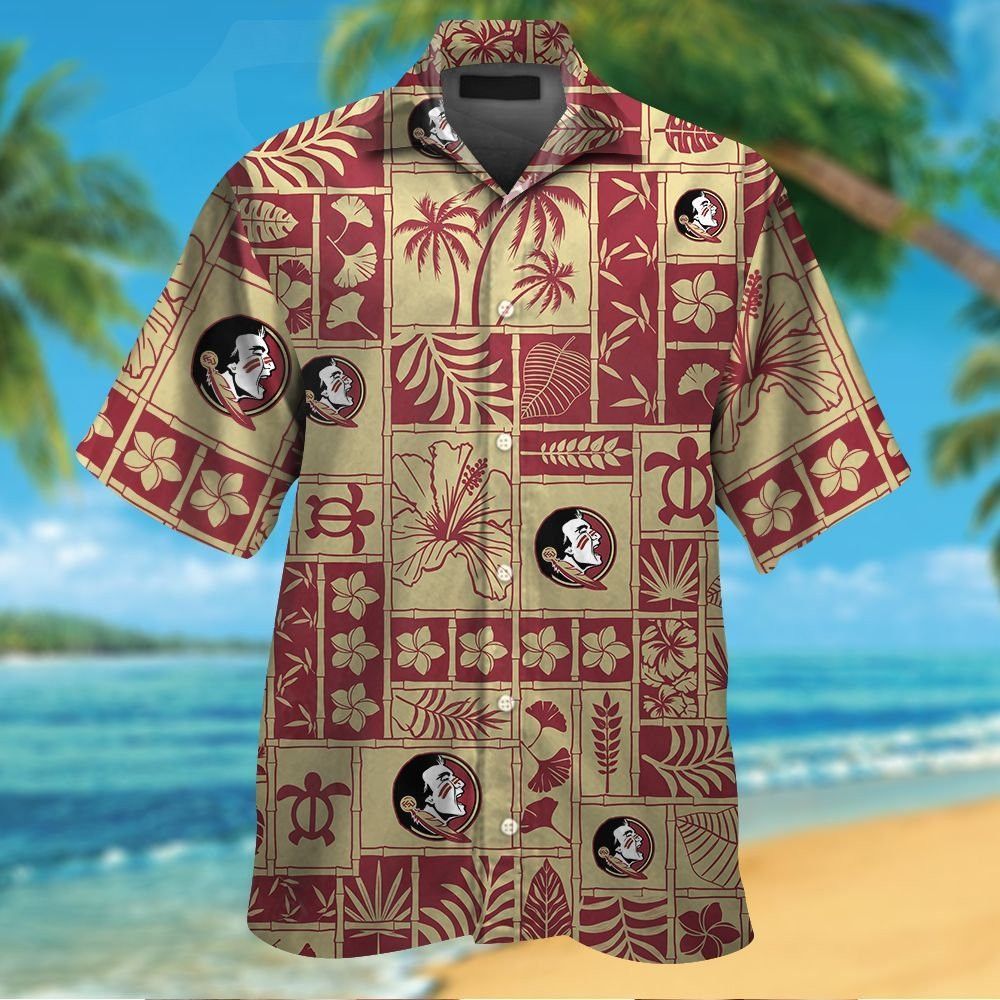 Florida State Seminoles Short Sleeve Button Up Tropical Hawaiian Shirt VER014