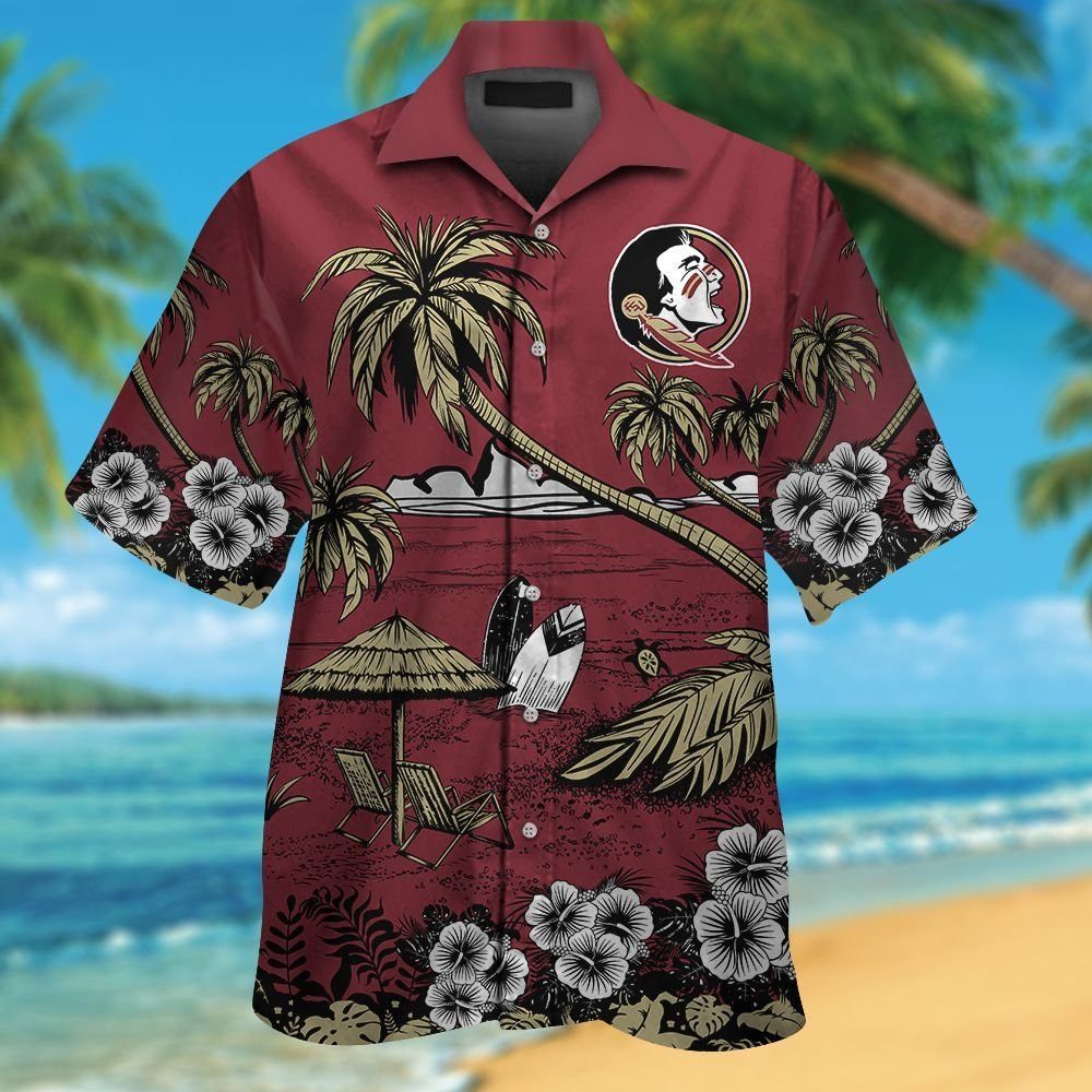 Florida State Seminoles Short Sleeve Button Up Tropical Hawaiian Shirt VER028