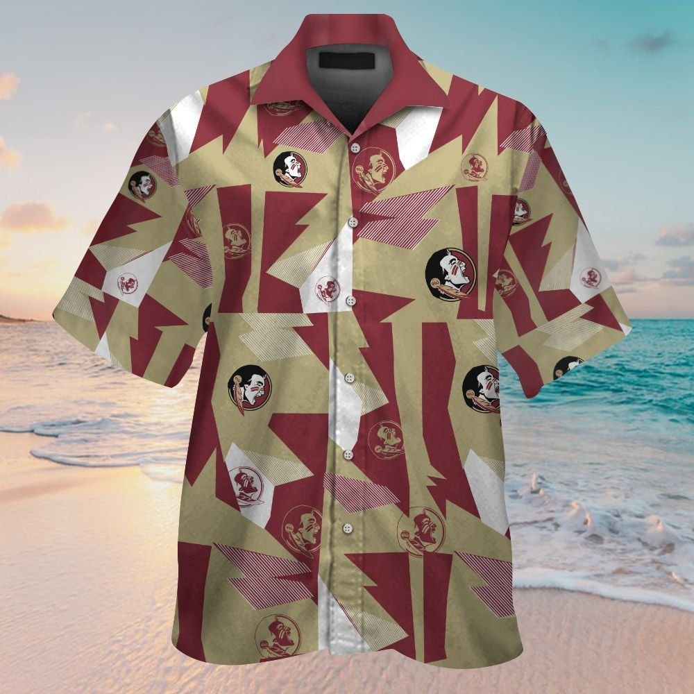 Florida State Seminoles Short Sleeve Button Up Tropical Hawaiian Shirt VER030