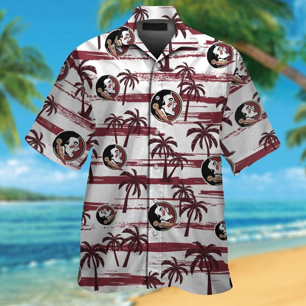 Florida State Seminoles Short Sleeve Button Up Tropical Hawaiian Shirt VER032