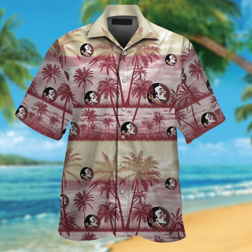 Florida State Seminoles Short Sleeve Button Up Tropical Hawaiian Shirt VER04