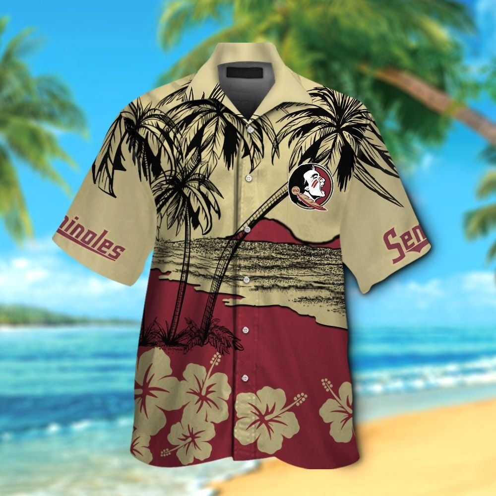 Florida State Seminoles Short Sleeve Button Up Tropical Hawaiian Shirt VER05