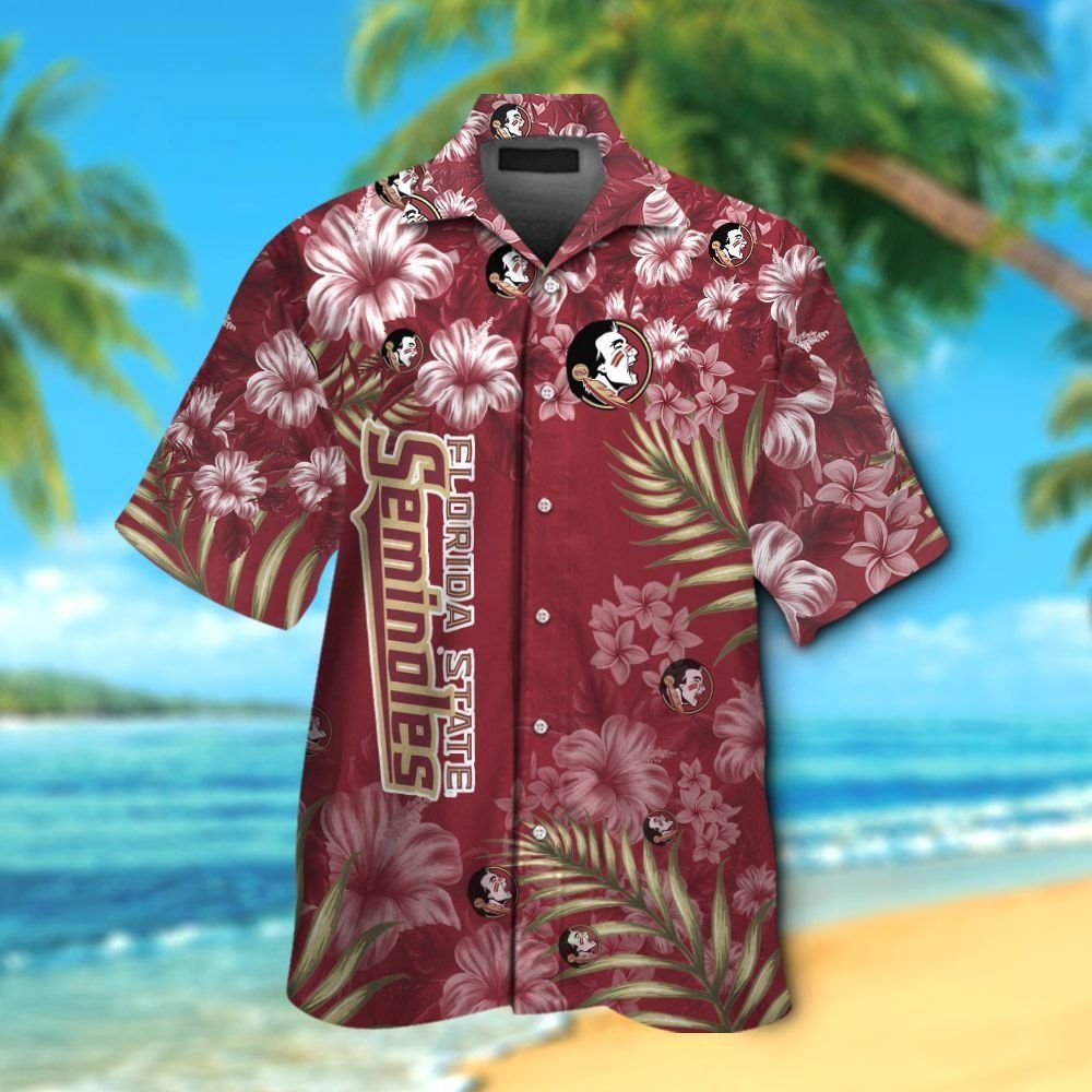 Florida State Seminoles Short Sleeve Button Up Tropical Hawaiian Shirt VER07