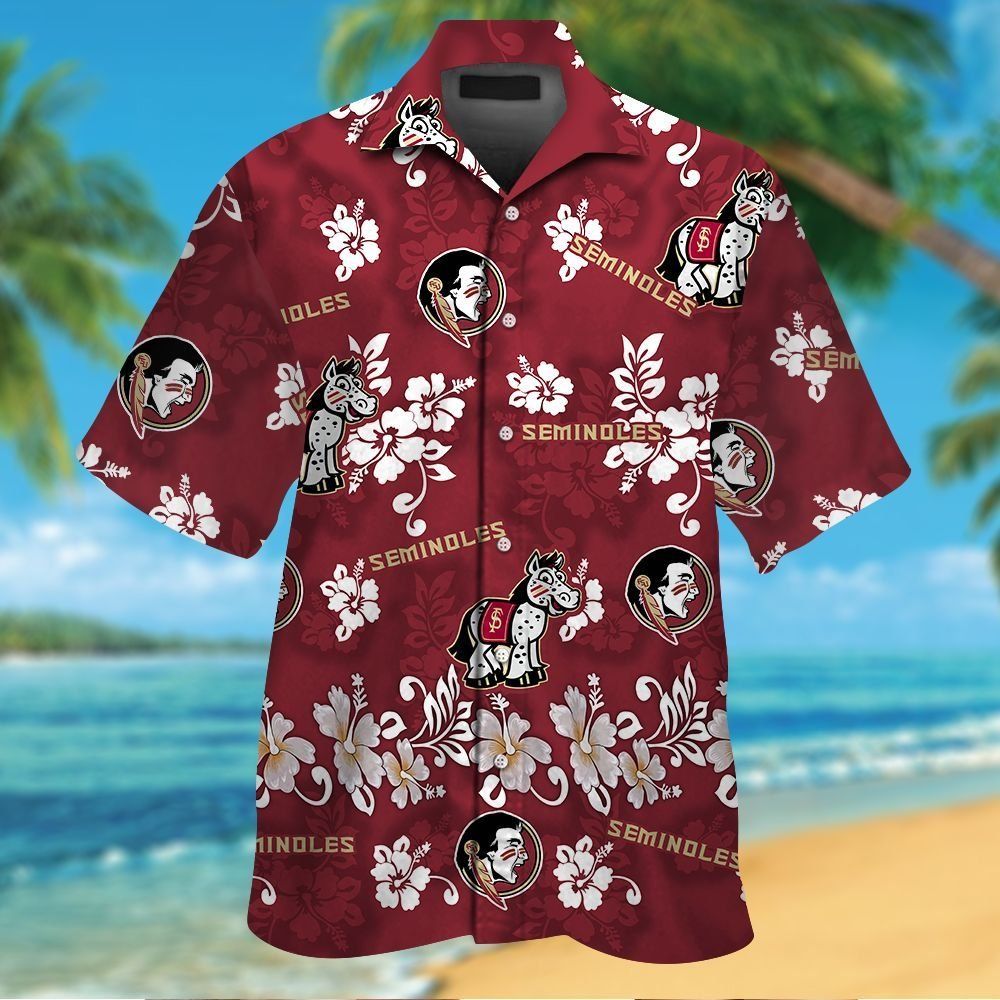 Florida State Seminoles Short Sleeve Button Up Tropical Hawaiian Shirt VER08
