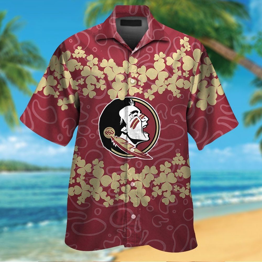 Florida State Seminoles Short Sleeve Button Up Tropical Hawaiian Shirt VER09