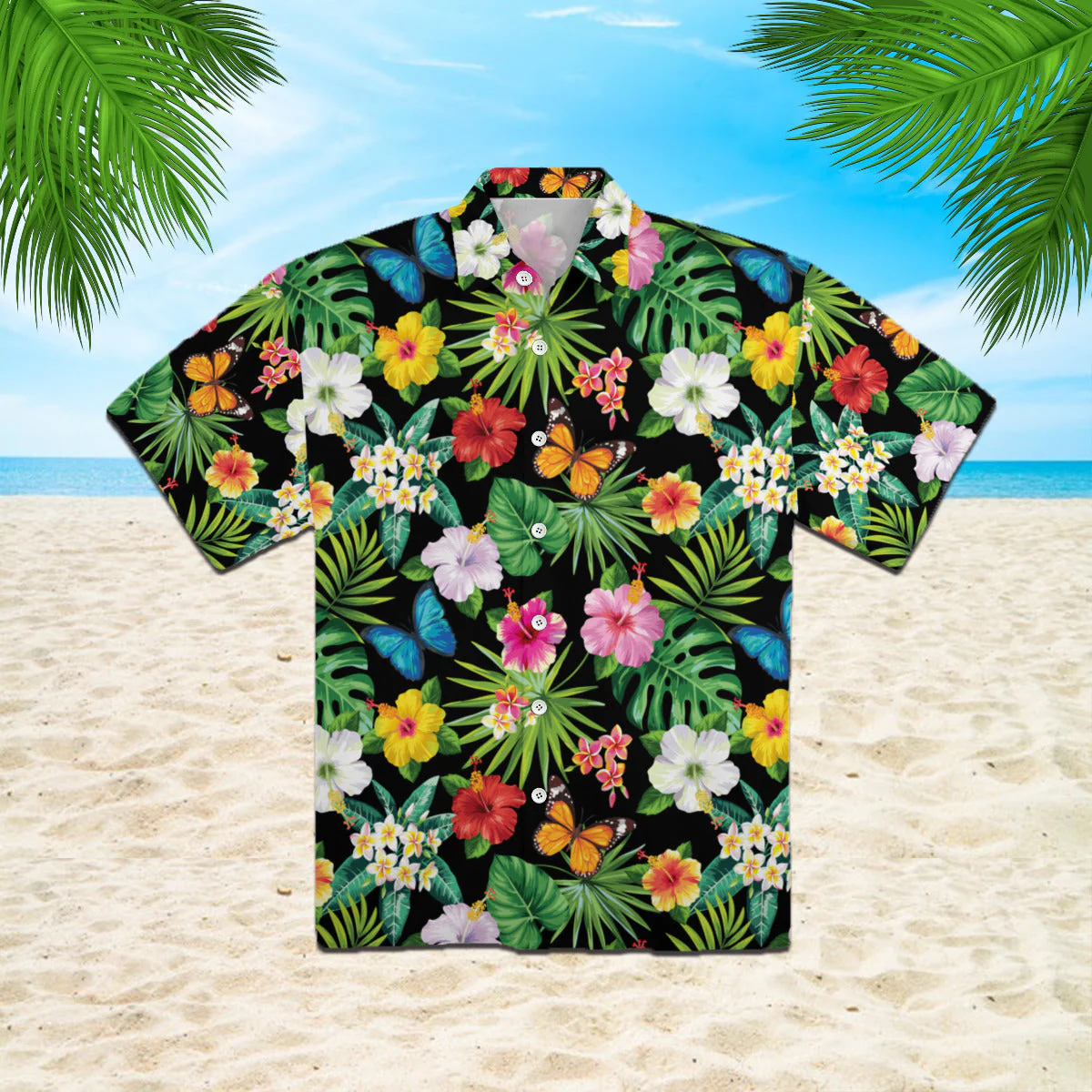 Flower And Leaves Tropical Pattern Trendy Hawaiian Shirt For Aloha Shirt Flower And Leaves Tropical Pattern Trendy Hawaiian Shirt For Aloha Shirt