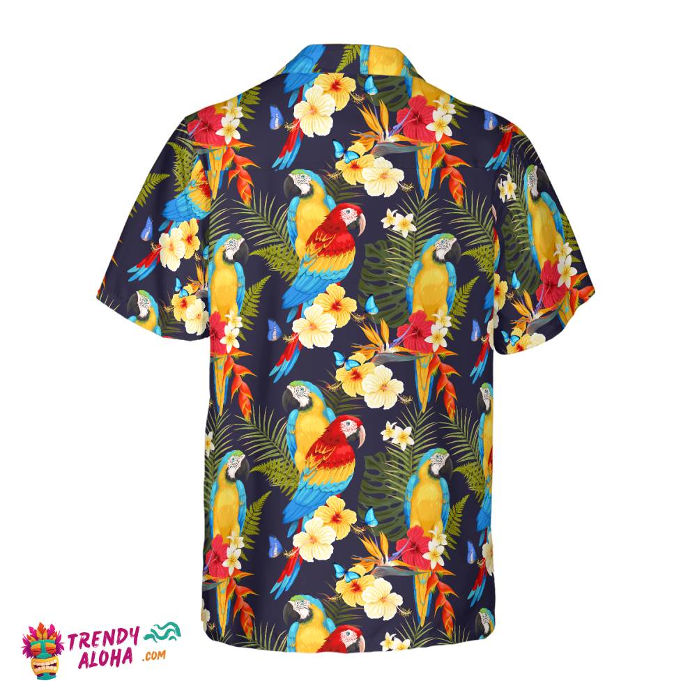 Flower And Parrot Hawaiian Shirt