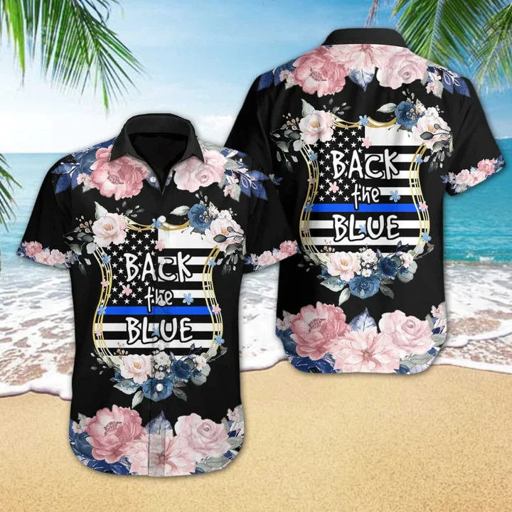 Flower Blossoming Back The Blue Design Trendy Hawaiian Shirt Flower Blossoming Back The Blue Design Trendy Hawaiian Shirt