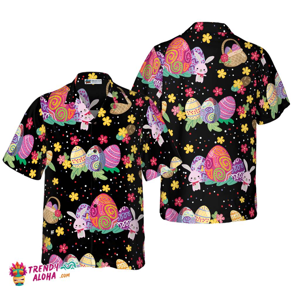 Flower Bunny Easter Hawaiian Shirt