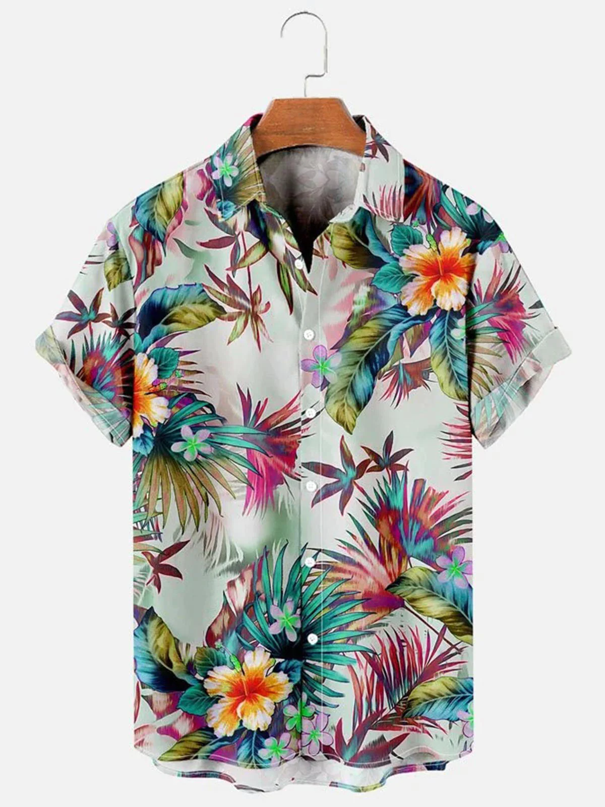 Flower Hawaii Men’s Trendy Hawaiian Shirt