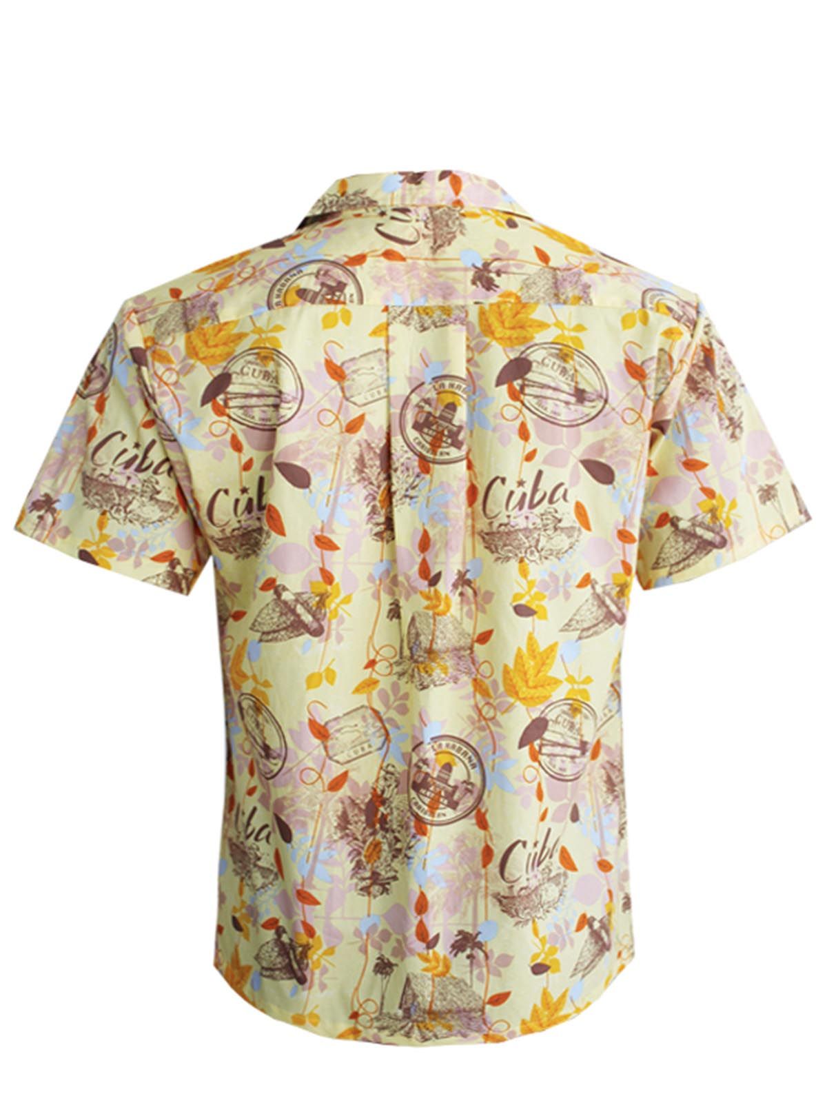 Flower Pattern Men’s Hawaii Cotton Aloha Hawaiian Shirt