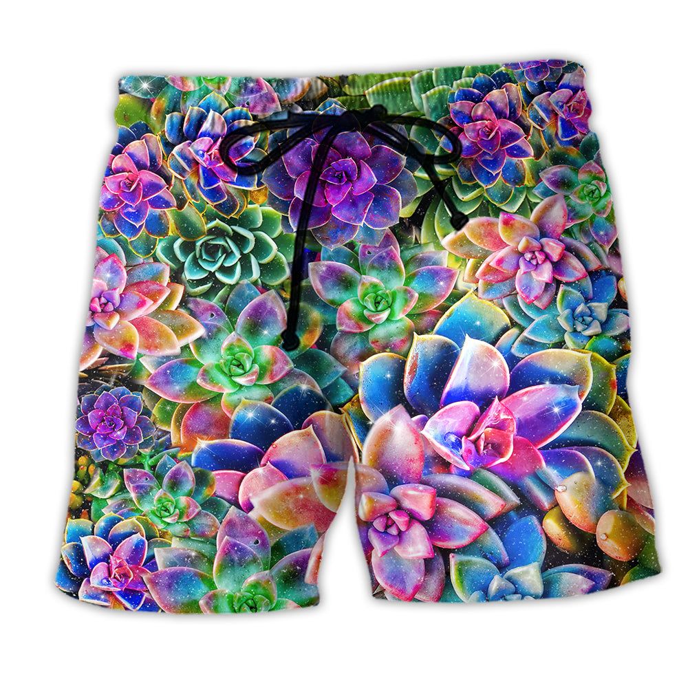 Flower Succulents Are Planttastic Trendy Aloha Hawaiian Beach Shorts Flower Succulents Are Planttastic Trendy Aloha Hawaiian Beach Shorts