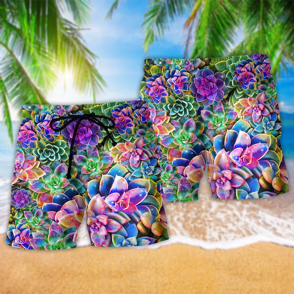 Flower Succulents Are Planttastic Trendy Aloha Hawaiian Beach Shorts