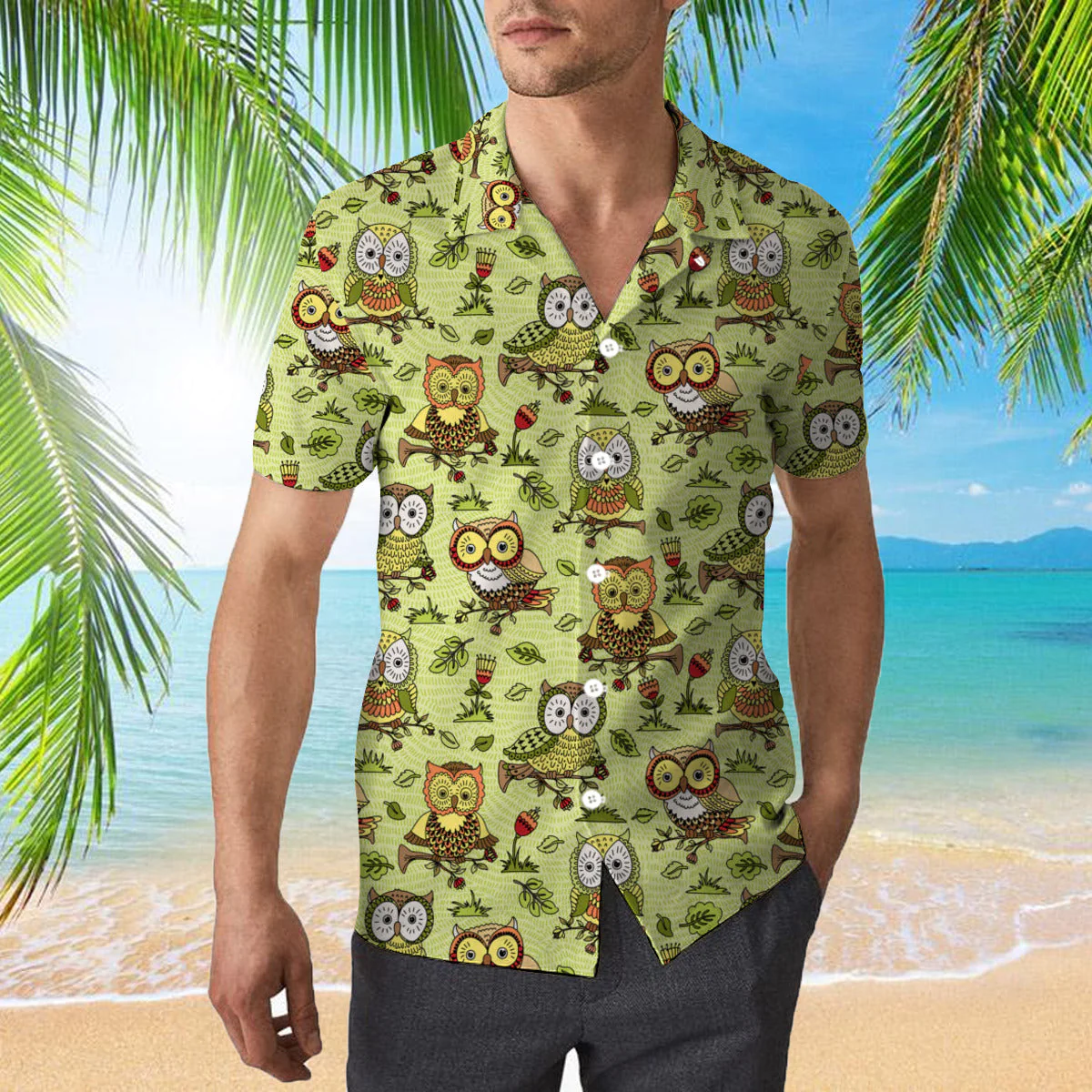 Flowers Owls Trendy Hawaiian Shirt For Aloha Shirt