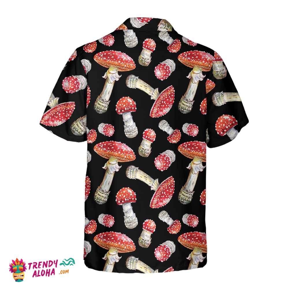 Fly Agaric Mushroom Hawaiian Shirt, Red Mushroom Print Shirt For Men & Women