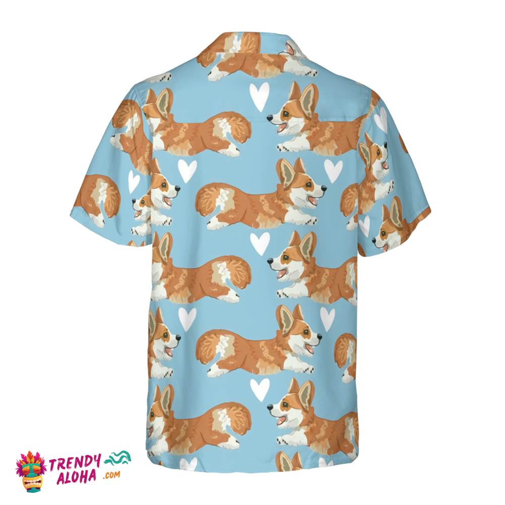 Flying Corgi Blue Hawaiian Shirt, Corgi Shirt For Men And Women