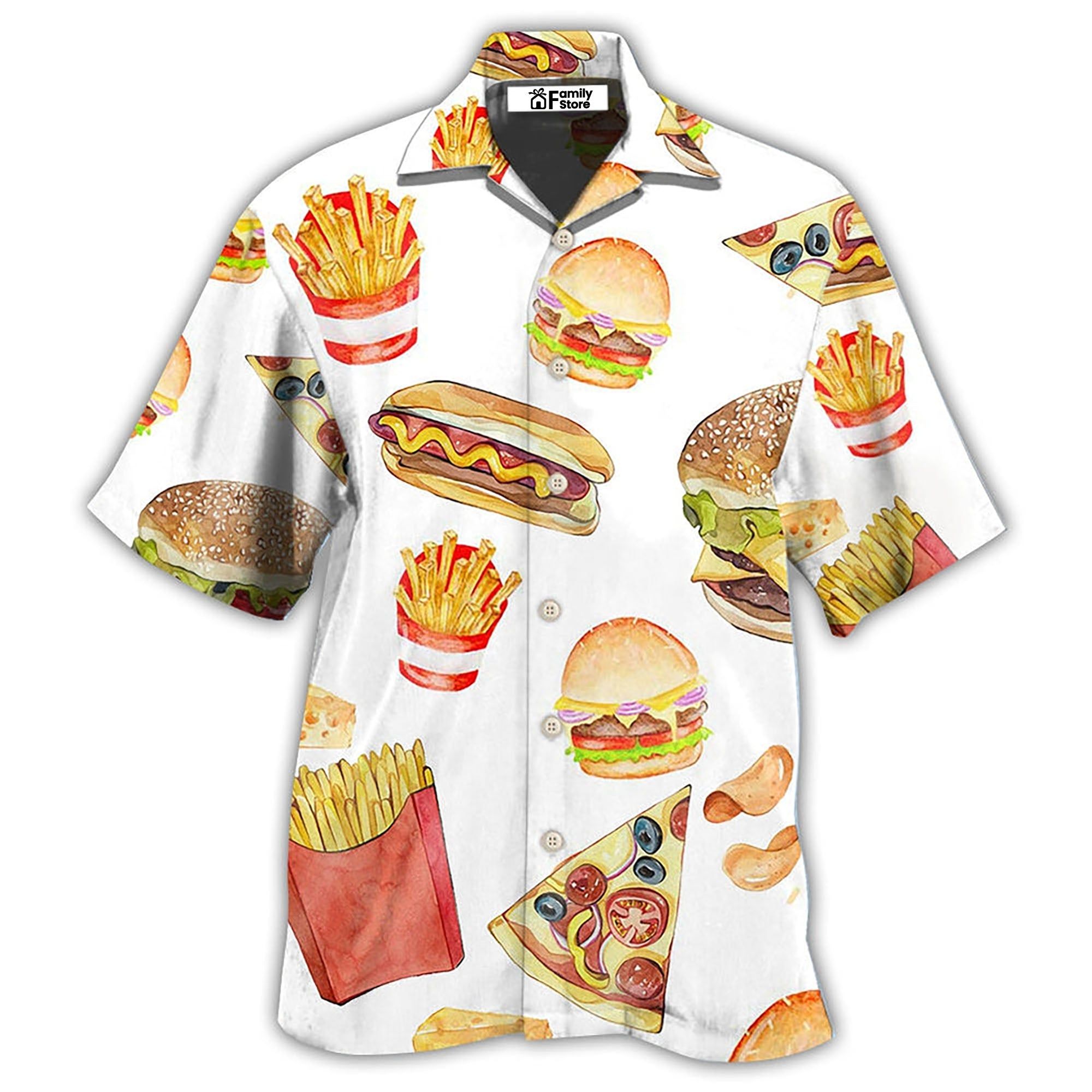 Food Fast Food White Style Hawaiian Shirt Food Fast Food White Style Hawaiian Shirt