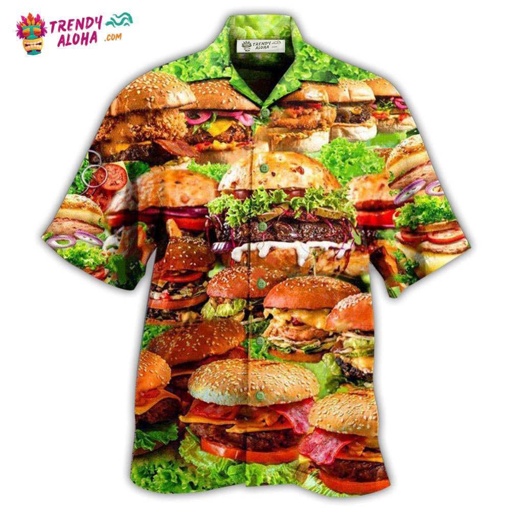 Food Good Mood Delicious Hamburger Hawaiian Shirt – Trendy Aloha