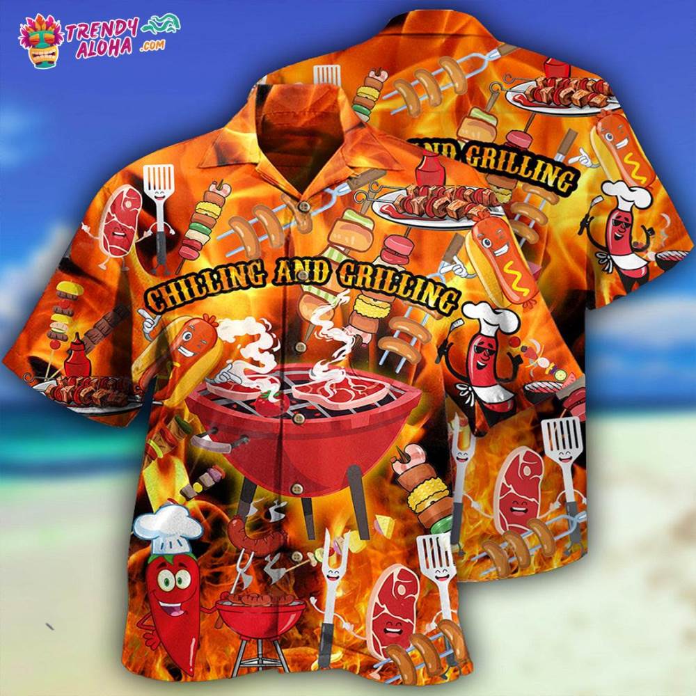 Food Hot Chilling And Grilling Bbq Party Hawaiian Shirt – Trendy Aloha