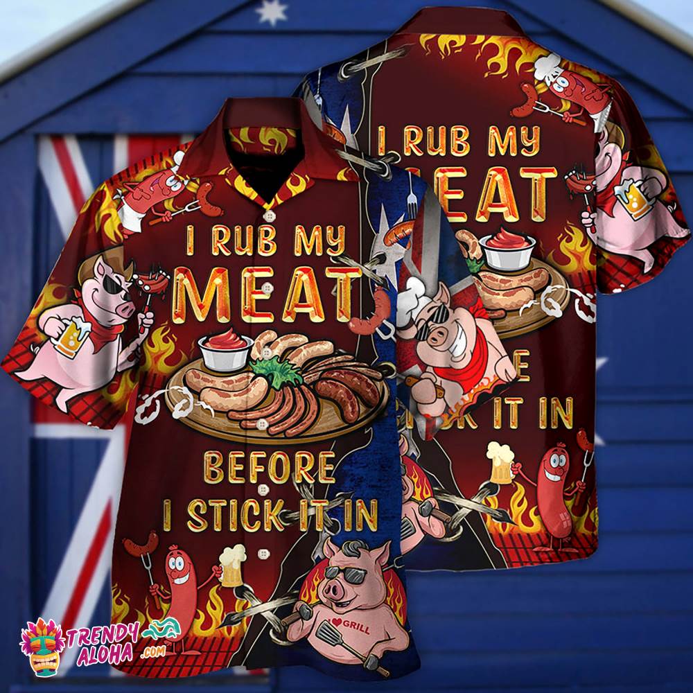 Food I Rub My Meat Australian Hawaiian Shirt