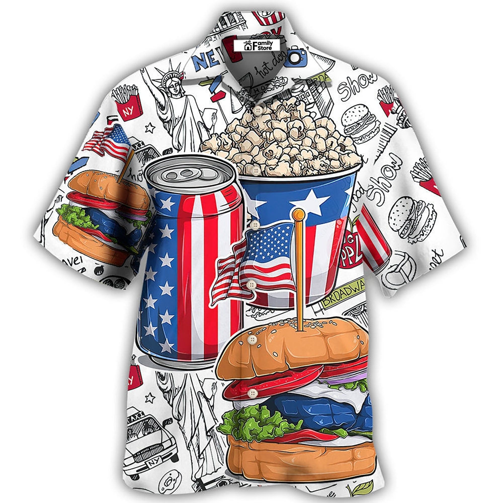 Food Independence Day Hawaiian Shirt Food Independence Day Hawaiian Shirt
