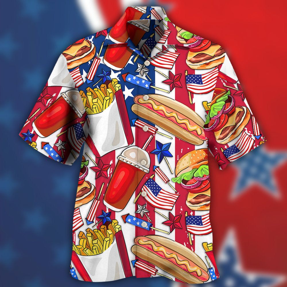 Food Independence Day Star America Hawaiian Shirt