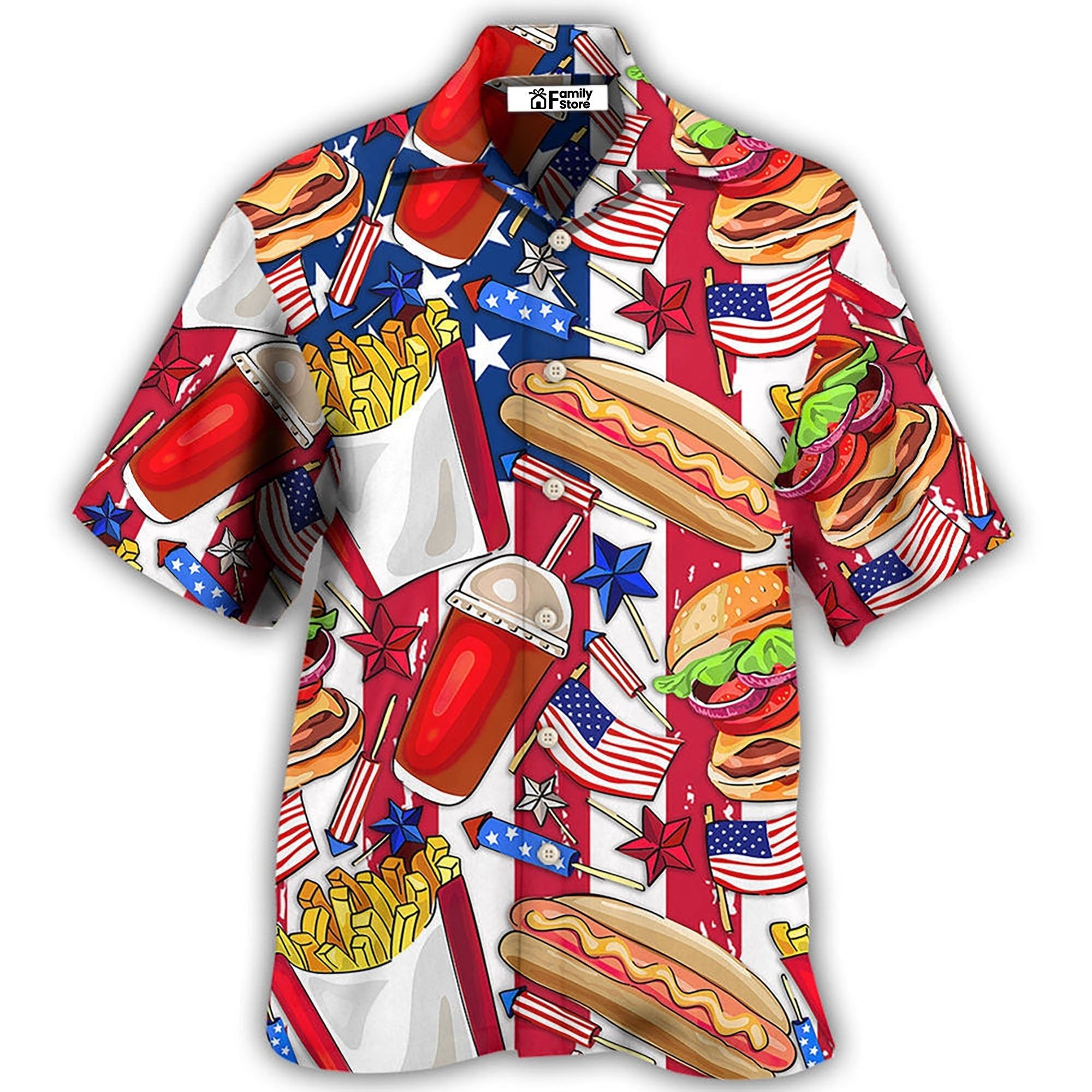 Food Independence Day Star America Hawaiian Shirt Food Independence Day Star America Hawaiian Shirt