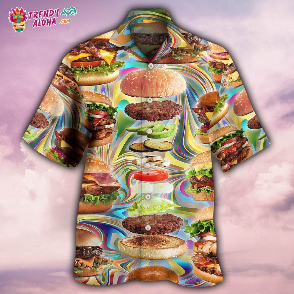 Food Lover My Love Is For Hamburger Hawaiian Shirt – Trendy Aloha