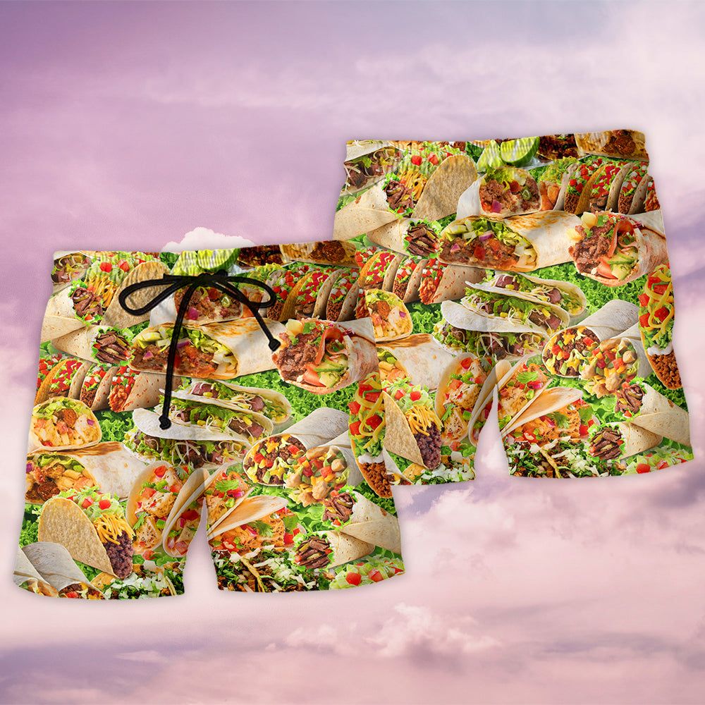 Food Lover Tacos My Love Is For Tacos  Trendy Aloha Hawaiian Beach Shorts
