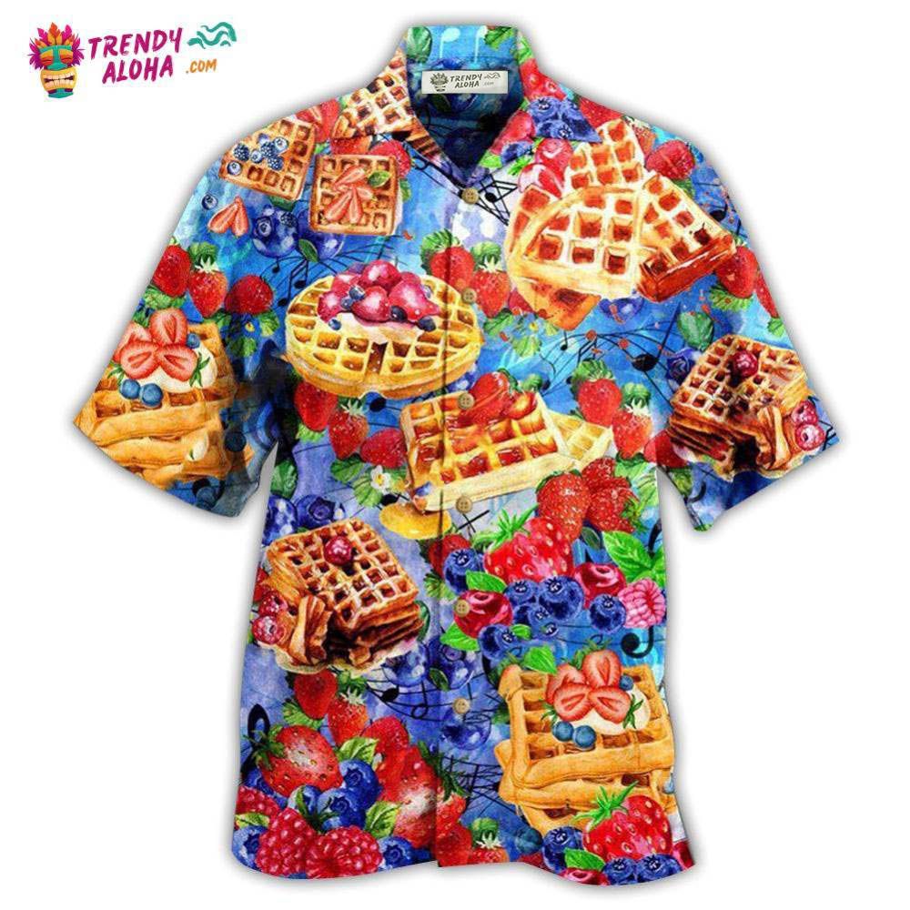 Food Pancake With Strawbery And Bluebery Delicious Hawaiian Shirt – Trendy Aloha Food Pancake With Strawbery And Bluebery Delicious Hawaiian Shirt – Trendy Aloha
