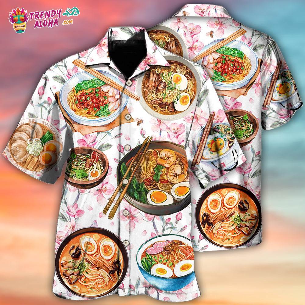 Food Ramen Delicious Floral Style Hawaiian Shirt – Trendy Aloha