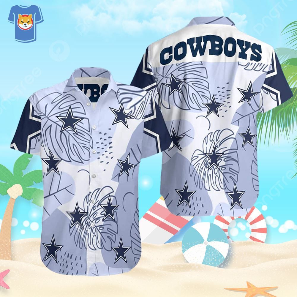 Football Fans Beach Shirt with Dallas Cowboys Design