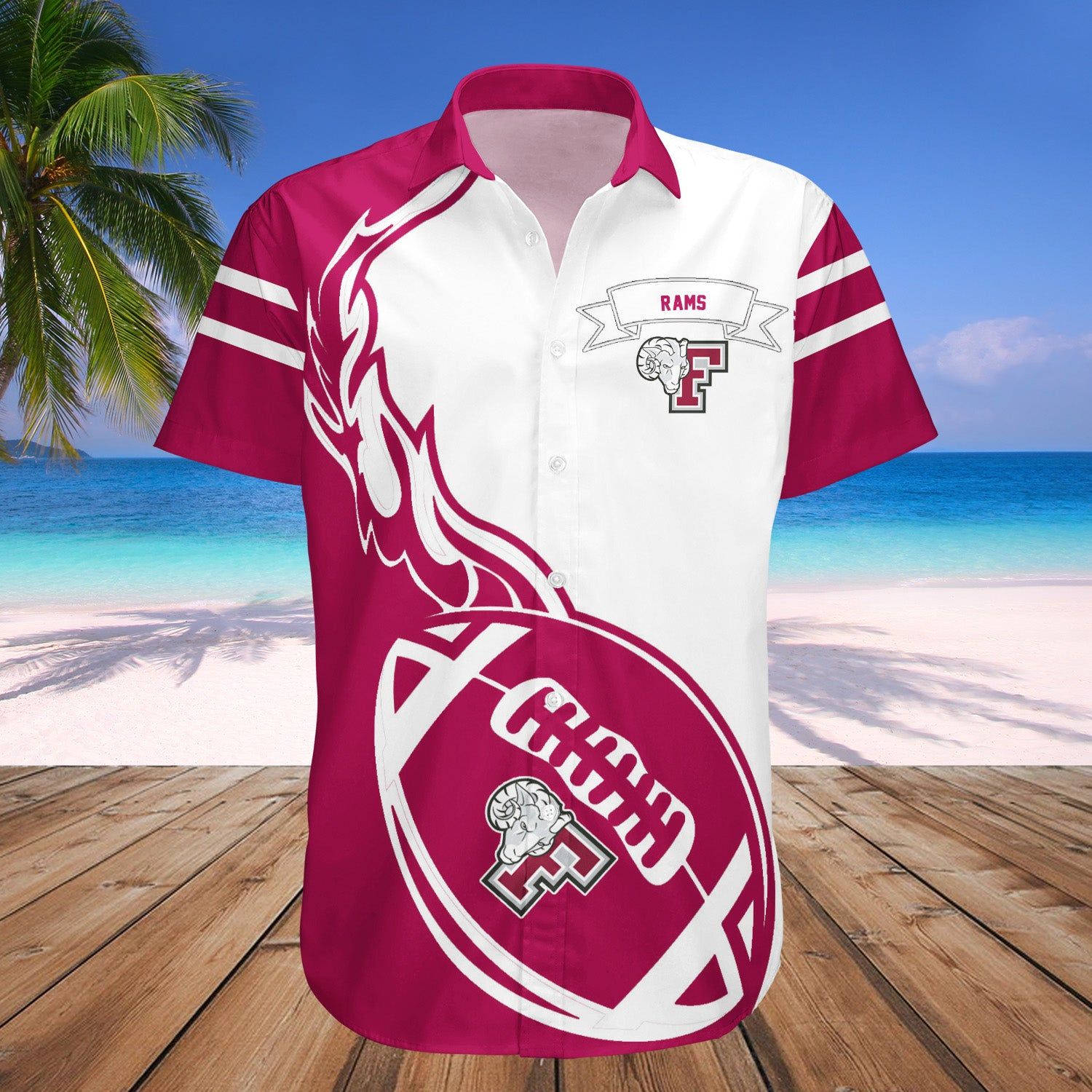 Fordham Rams Hawaii Shirt Flame Ball – NCAA
