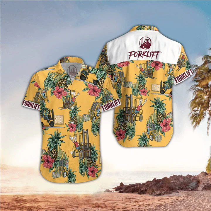 Forklift Driver Trendy Hawaiian Shirt For Men, Forklift Driver Lover Gifts